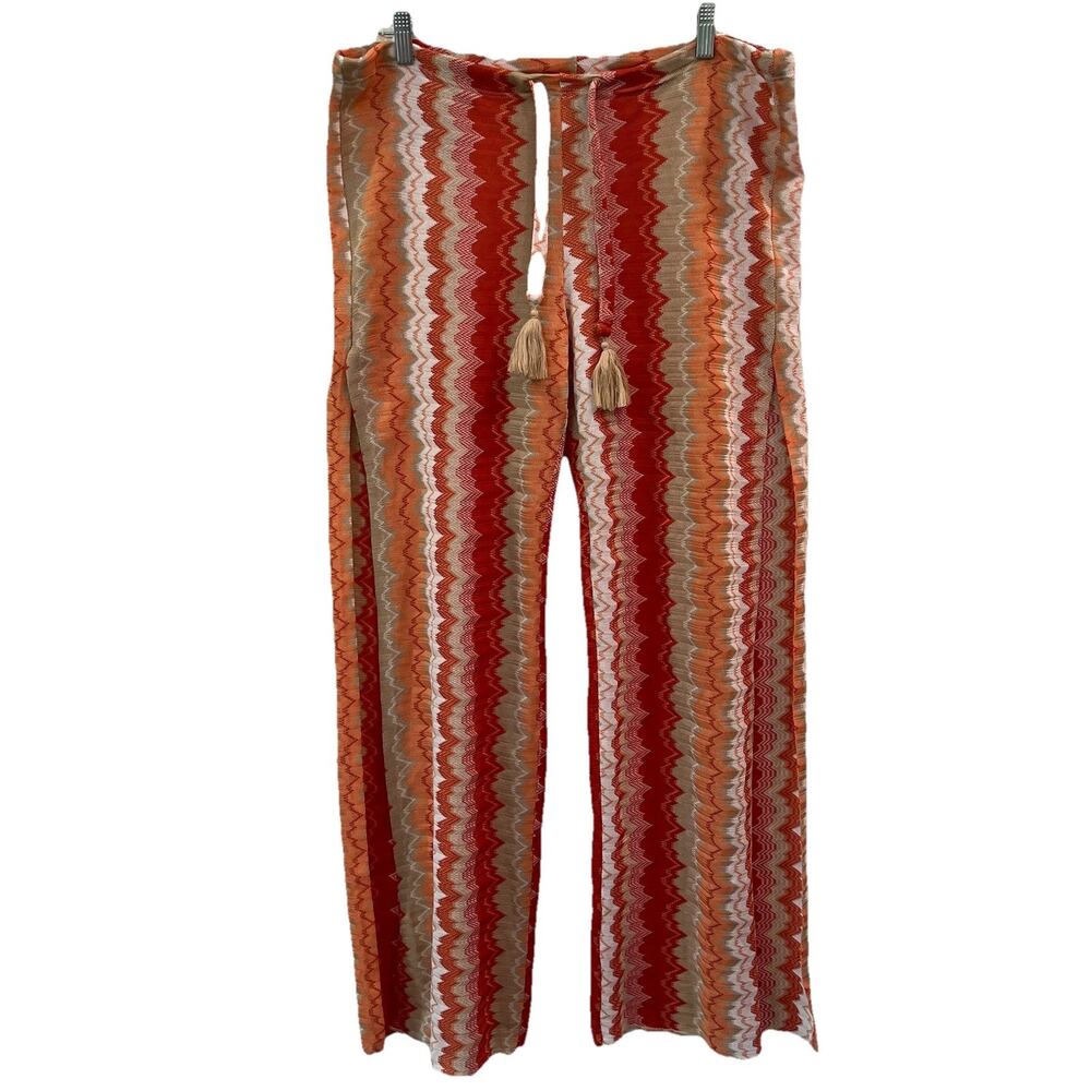 Becca‎ Rebecca Modcave Crochet Orange Cover Up Pants Large Colorful